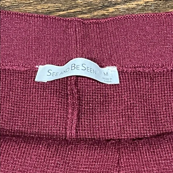 Chic Burgundy Sleeveless Sweater and Pant Set - Picture 10 of 13